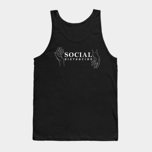 Social Distancing with Hand Line Art T-Shirt Tank Top